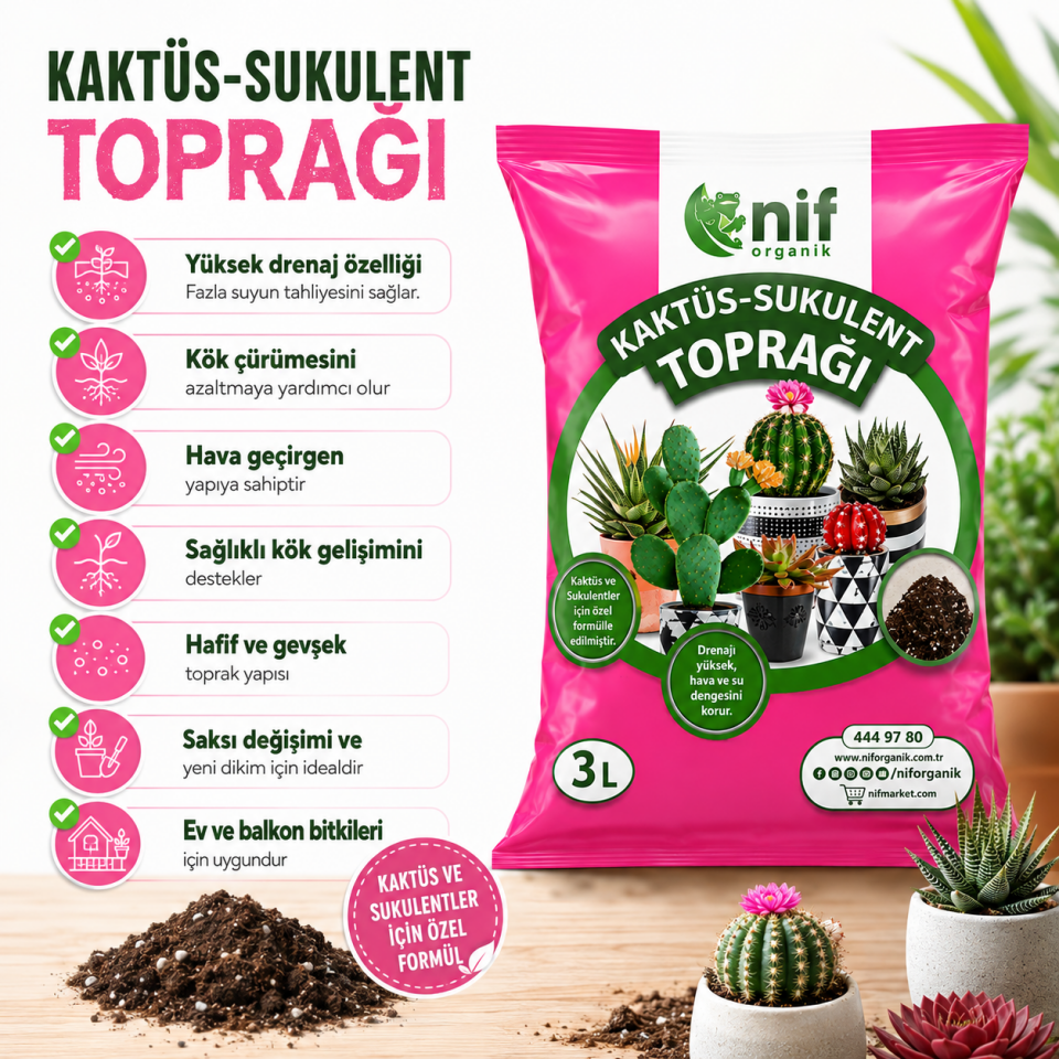 BAHÇE KAKTÜS-SUKULENT TOPRAĞI 3 LT