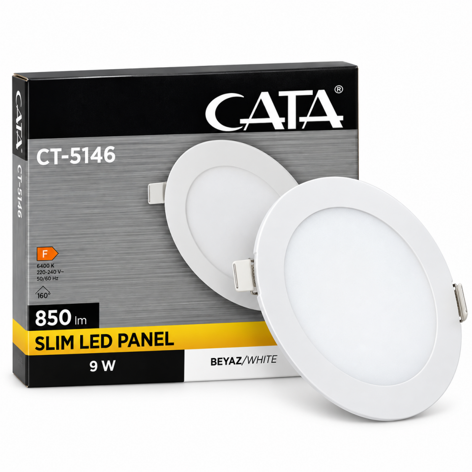 CATA 9W ECO PANEL LED ARMATÜR BEYAZ CT-5146B
