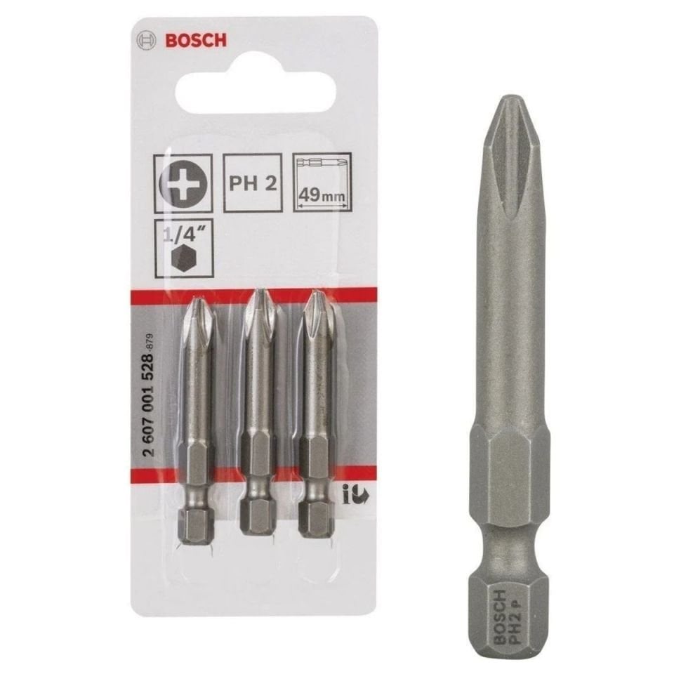 BOSCH BITS UÇ EXTRAHARD PH2 49MM 3 LÜ SET 2607001528
