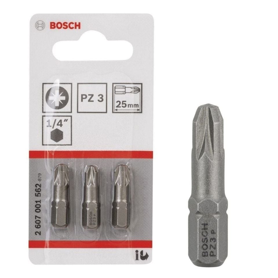 BOSCH BITS UÇ EXTRAHARD PZ3 25MM 3 LÜ SET 2607001562
