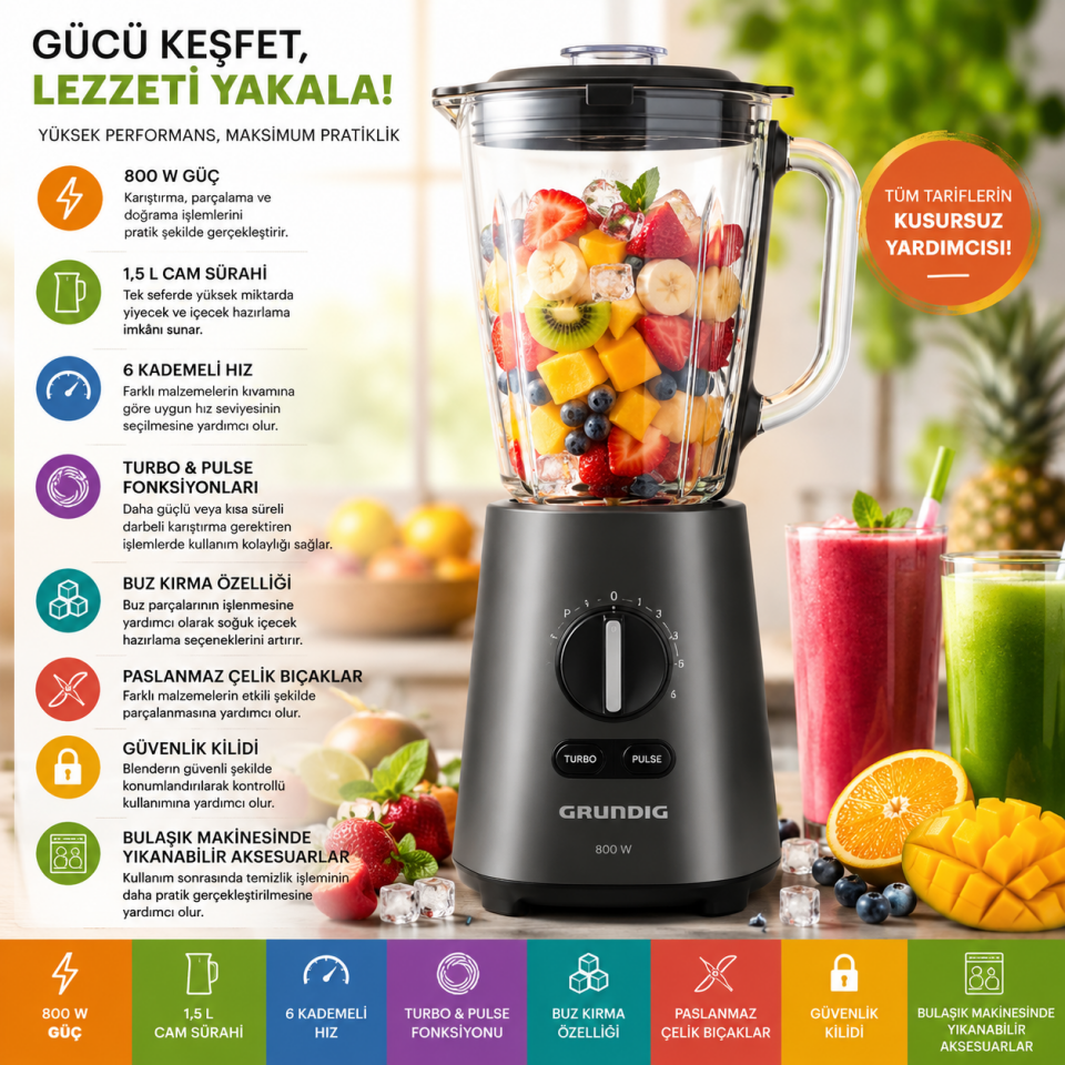 GRUNDİNG DELISIA SÜRAHİ BLENDER TB 7285