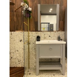 BANYO DOLABI 80 CM İNOX SATEN GRİ