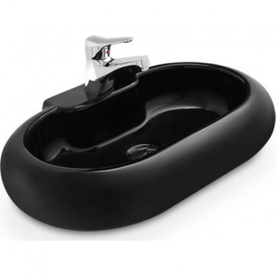 LAVABO OVAL SİYAH MOBİLYA ÜSTÜ